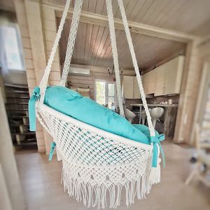 Columpio Brisa Marina, Silla de Jardín, Hermosa Hamaca de Macramé y Columpio Colgante Tejido - Product Image 2