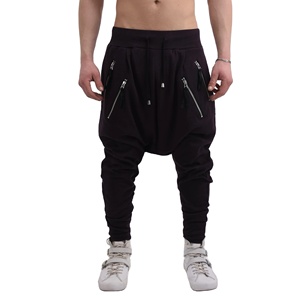 Nouveau pantalon de survêtement pour homme, coupe classique, hiver, entrejambe bas, respirant, noir uni, luxe, taille élastique, poches latérales - Product Image 1