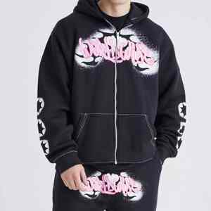 Survêtement décontracté à capuche d'hiver personnalisé, imprimé, conçu pour le confort, la flexibilité et une forte visibilité des motifs en relief - Product Image 3