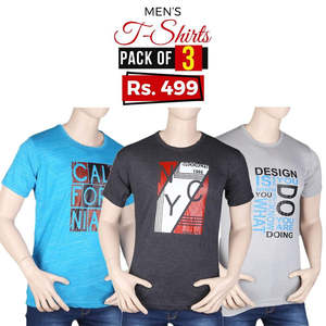 Paquete de 3 Camisetas Estampadas de Manga Corta para Hombre - Multicolor - Product Image 1