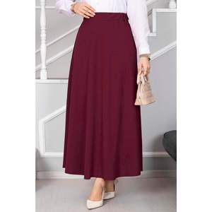 Mevlana Long Hijab <b>Skirt</b> in Wine Color - Product Image 3