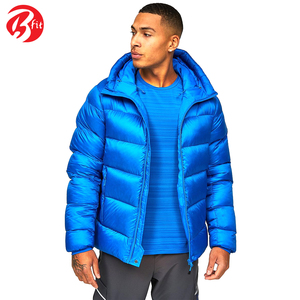 En couleur bleue Impression par transfert de chaleur Veste bouffante Vêtements de style tendance Veste d'hiver ajustée chaude - Product Image 4