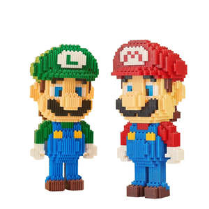 For Super Mario Luigi Nano <b>Block</b> Set ABS <b>Plastic</b> Construction Toy for Younger Players - Product Image 1