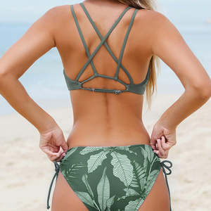 Conjunto de Bikini con Cordón y Logotipo Personalizado, Traje de Baño de Dos Piezas, Traje de Baño para Mujer, Conjunto de Bikini con Tanga - Product Image 2