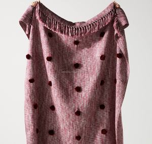 100% algodón Jacquard hecho a mano manta colección clásica con flecos 130x170 cm hecho a mano en India - Product Image 4