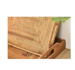 Plateau de service en rotin de forme rectangulaire plateau de concepteur fait à la main nouveau plateau de service en rotin de concepteur de taille personnalisée - Product Image 2