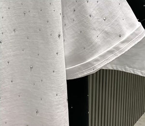 T-shirt à manches courtes en strass épais de haute qualité, noir, best-seller pour hommes - Product Image 4