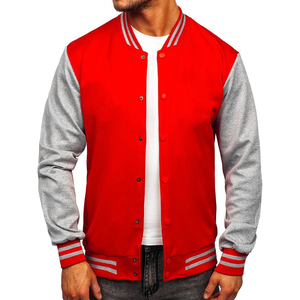 Fabricant OEM Veste universitaire de baseball personnalisée de haute qualité pour hommes College Wool Sleeve Embroidery Letterman Style Fleece Leather - Product Image 1