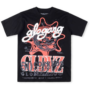 Dibujos animados de lujo diseñador caliente nuevo estilo Oem servicio hombres Graffiti 100% algodón camiseta hecha a medida transpirable cuello redondo Camiseta - Product Image 3