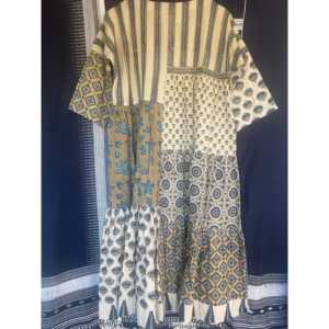 Vestido AJRAKH STONE S con Diseño Personalizado y Estampado a Mano, Estilo Gótico Elegante para Mujer de Oficina, Transpirable, Estilo Boho, Talla 5XL, ODM - Product Image 5