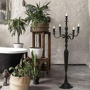 Handicraft New Black <b>Tall</b> Aluminum 5-Arm Candelabra <b>Table</b> Top Centerpiece Candle Holder Decorations for Wedding Party Metal - Product Image 3