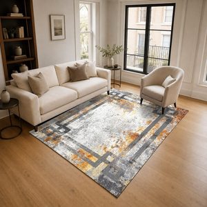 Tapis chenille antidérapant RUGS DEPOT LXDP-0732, multicolore, neutre, traditionnel, oriental, imprimé numériquement, lavable en machine, vente en gros - Product Image 2