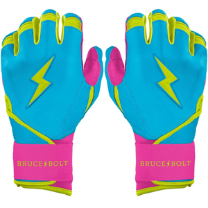 Guantes de bateo transpirables para diestros estilo Bruce & Bolt personalizados de alta calidad con cierre de gancho y bucle de cuero Cabretta Premium - Product Image 1