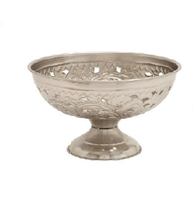 Nuevo cuenco redondo de Pedestal en relieve para fiestas, Material metálico, estilo moderno, cuenco para servir, exterior pulido brillante de alta calidad - Product Image 4