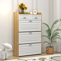 Armoire à chaussures nordique rabattable | Organisateur d'entrée multicouche de grande capacité