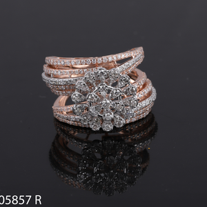 แหวนหมั้นเพชรเม็ดกลมสีโรสโกลด์18K สำหรับผู้หญิงได้รับการรับรองตามความนิยมในห้องปฏิบัติการแบบคลาสสิก - Product Image 5