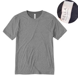 T-shirts unisexe gris chiné à trois mélanges T-shirt unisexe à manches courtes avec logo personnalisé personnalisé T-shirts à texte chiné à trois mélanges - Product Image 1