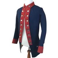 Costume historique pour homme, uniforme révolutionnaire colonial du XVIIIe siècle, en laine