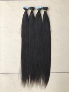 Extensiones de cabello humano liso indio virgen, cinta de Color Natural No. 1b, venta al por mayor, 100% - Product Image 3