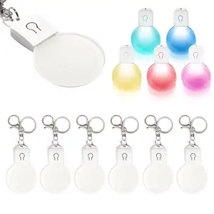 PYD Life Customized Light Keychain Promotional Led Keyrings Keychain Sublimation Led Key Chain Flashlight Blank