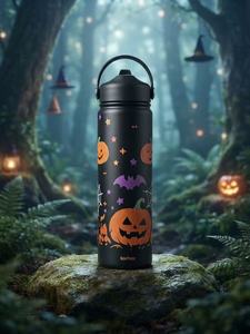 Kochav Halloween Pumpkin Stainless Steel Water Bottle Reusable Insulated Drink Bottle for Adults Outdoor Use - Product Image 3
