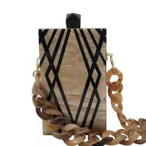 Fashionable Marble Resin Woman Clutch Pearl <b>Gold</b> Plated Luxury Butterfly Solid Charm Clutch Complete Set Women's <b>Wedding</b> - Product Image 2