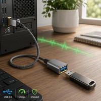 Cable de Extensión USB 3.0 LUNG KAY de 5 Gbps, Tipo A Macho a Hembra, Cable de Datos Trenzado de Nailon para Teclado, Ratón, Cámara, PC