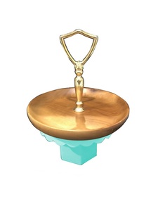 Support à gâteau en métal de style luxueux avec plateau rond, idéal pour les fêtes de fiançailles, les célébrations et comme support à fruits pour les mariages. - Product Image 5