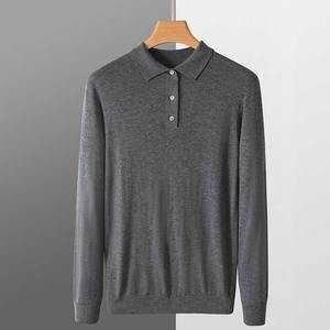 Service OEM Bonne Haute Qualité Respirant Vente en Gros Casual Manches Longues Polo Neck Pull 100% Laine Hommes Chandails Tricotés à Vendre - Product Image 5