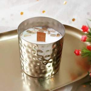 Bougie décorative en métal de vente chaude pour diwali noël conception personnalisée bougie parfumée à la cire aromatique article offert - Product Image 5