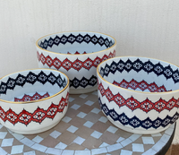 Bol de service marocain artisanal en porcelaine de Fès, écologique, peint à la main, bols à salade Fasiya, ustensiles de cuisine