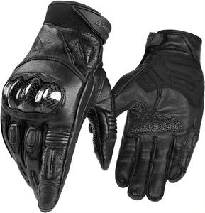 Guantes de moto de cuero genuino para hombre y mujer, diseño de logotipo personalizado, guante de moto de carreras con los mejores materiales - Product Image 1