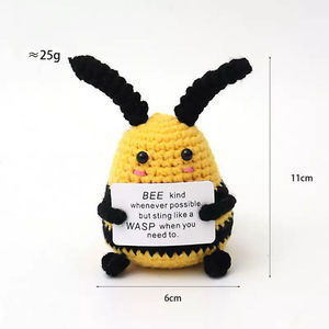 Wholesale Handmade Woven Soft Animal Cartoon <b>Bee</b> Plush Art Craft Custom Textile Honeybee Emotional Support Decorative - Product Image 2