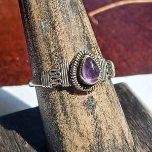 Vintage Women's Amethyst Ring Pear Cut Solid 925 Sterling <b>Silver</b> <b>Wedding</b> Engagement <b>Band</b> Wholesale Jewelry - Product Image 2