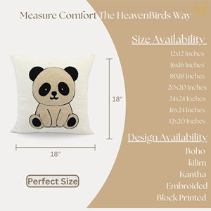 Housse de coussin décorative portable en forme de panda en peluche pour chambre d'enfant, crèche, canapé et décoration intérieure - Product Image 2