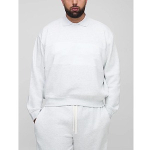 Vente en gros Nouvel arrivage de l'article top tendance surdimensionné 100% coton 2 pcs sweatshirt et pantalon de survêtement à col hip hop pour hommes - Product Image 5