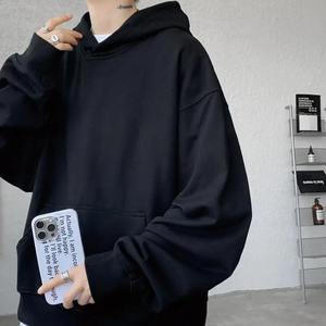 เสื้อฮู้ดโอเวอร์ไซส์ของผู้ชายแบบลำลองผ้าคอตตอนเทอร์รี่ฝรั่งเศษ100% พร้อมพิมพ์โลโก้บนหน้าจอแบบกำหนดเองย้อมสีธรรมดา - Product Image 6