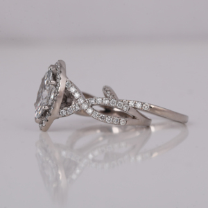 Marquise Cut Lab Grown Diamond Cluster Setting Engagement <b>Ring</b> With Round Cut Side Conflict Free Diamond <b>Ring</b> in 14KT Solid Gold - Product Image 2
