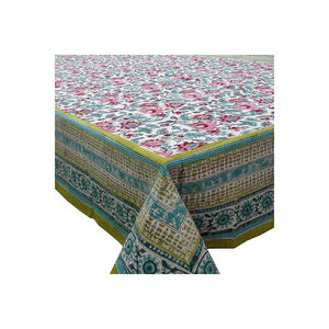 Mantel rectangular para boda, bloque de mano impreso, artesanía atemporal, manteles de algodón puro para suministro a granel - Product Image 5