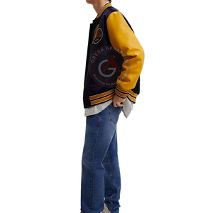 Wholesale Custom Embroidered Best Quality Patches Lettermen <b>Jacket</b> Wool Body <b>Long</b> Sleeves Baseball Varsity <b>Jacket</b> - Product Image 5