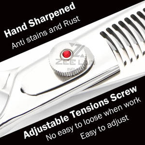 Venta directa de fábrica Nuevo diseño Tijeras de adelgazamiento de peluquero para diestros de acero inoxidable con 28 dientes Calidad de grado A + - Product Image 5