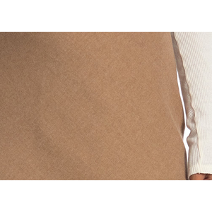 Gonna Midi Invernale VINCE in Flanella Mélange di Lana Color Taupe Scuro, Taglia 2, Morbida con Stampa Decorativa, Vita Naturale, Logo sulla Vita - Product Image 3