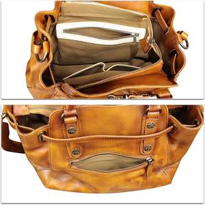 Sac fourre-tout en cuir de vachette élégant et élégant pour femmes sac à main à bandoulière mode OEM personnalisable accessoire de vente en gros - Product Image 6