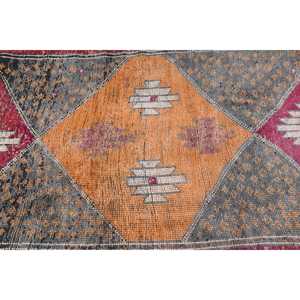 Alfombra Vintage de 3.6x11.1 pies, Alfombra Turca, Alfombra Floral Roja y Naranja - Product Image 5