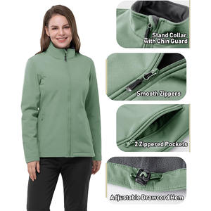 Logo personnalisé veste coupe-vent softshell légère pour femmes respirant imperméable à l'eau design réfléchissant coupe-vent coton commande en gros - Product Image 2