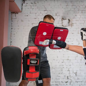 Bouclier d'entraînement pour arts martiaux boxe MMA karaté avec design incurvé et poignées renforcées Bouclier de coup de pied de boxe - Product Image 6