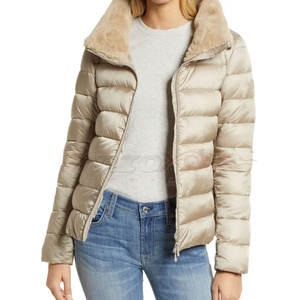 Custom Made Women's Winter Puffer <b>Jacket</b> for Outdoor Sports Breathable <b>Sheep</b> <b>Skin</b> Quilted Street Wear Finished Product - Product Image 2