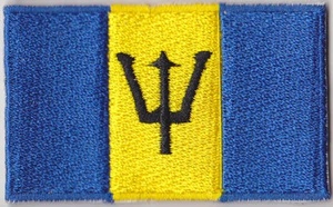 Parche Bordado con la Bandera de Barbados, Emblema Nacional, Impresión Tipográfica, Tela No Tejida - Product Image 5