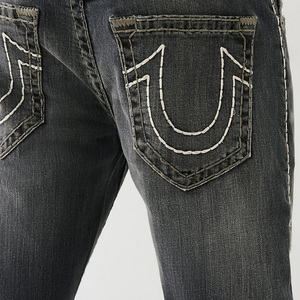 2025 gros personnalisé hommes crayon pantalon haute rue solide décontracté Denim Stretch jean grande taille - Product Image 4