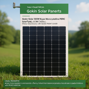 แผงโซลาร์เซลล์ Gokin Solar 585W แบบ N-Type Monocrystalline PERC ประสิทธิภาพ 660W เกรดอุตสาหกรรม พร้อมกระจกปิดด้านหน้า - Product Image 3